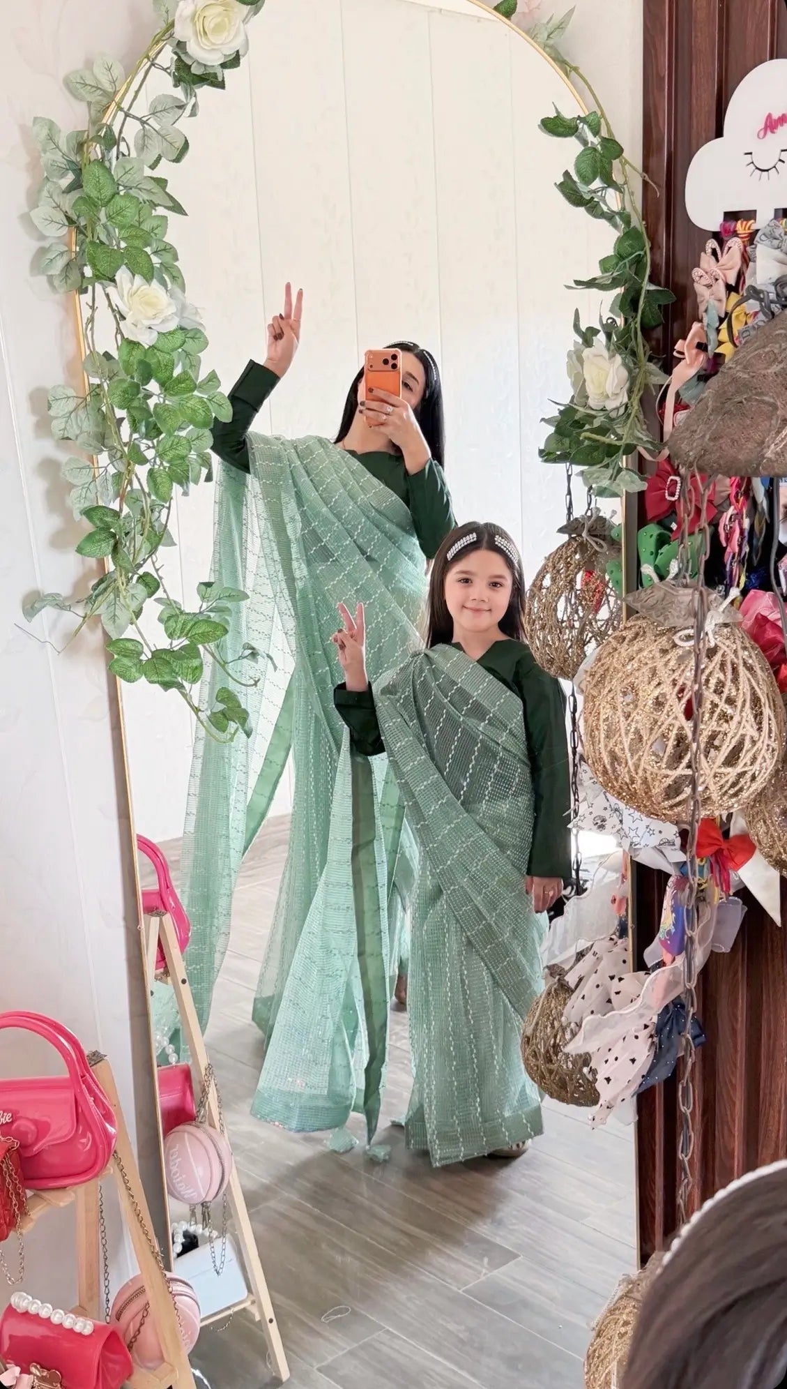 Mint Green Saree for Women (XS–XL)