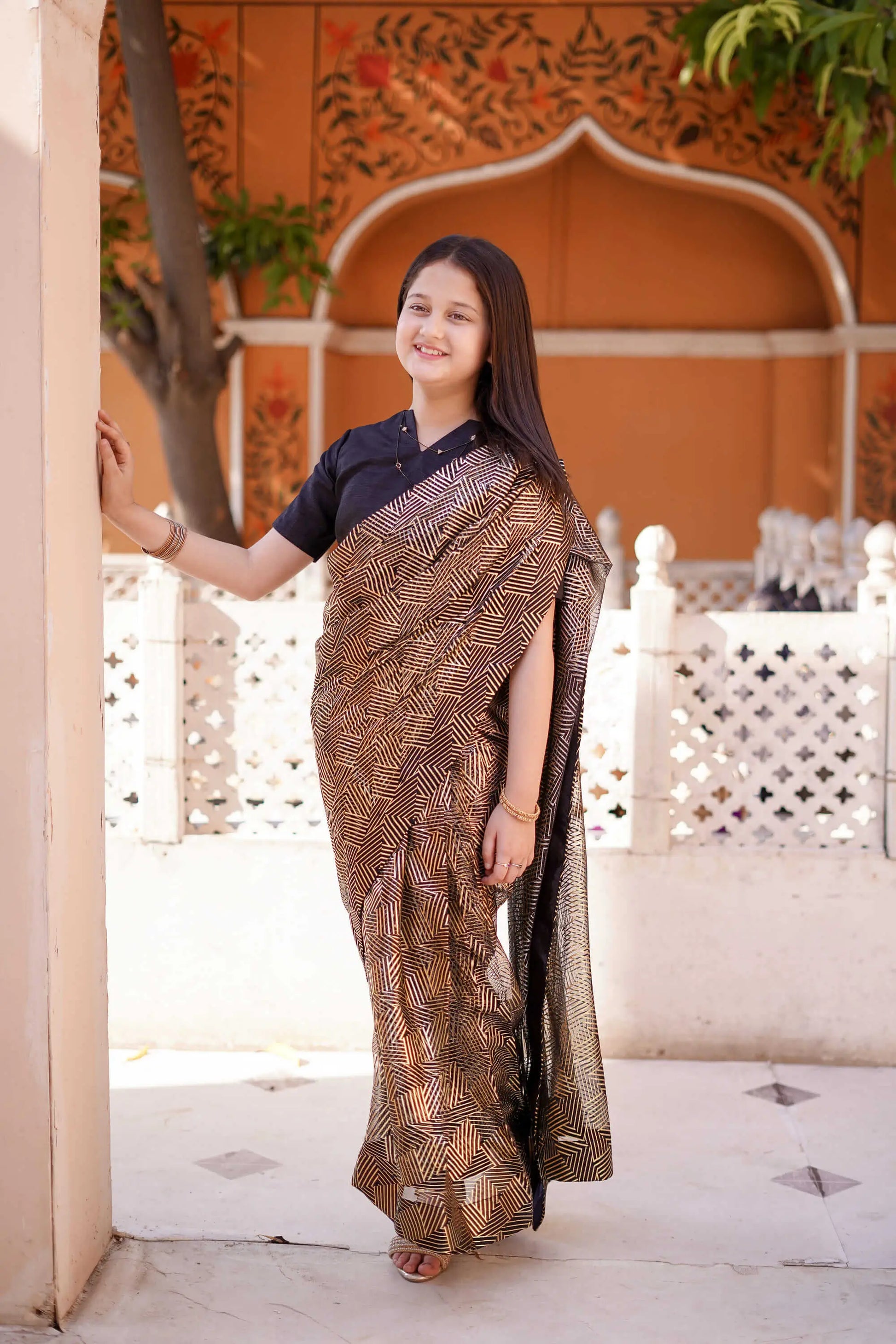 Black and Golden Saree | LIOR.PK
