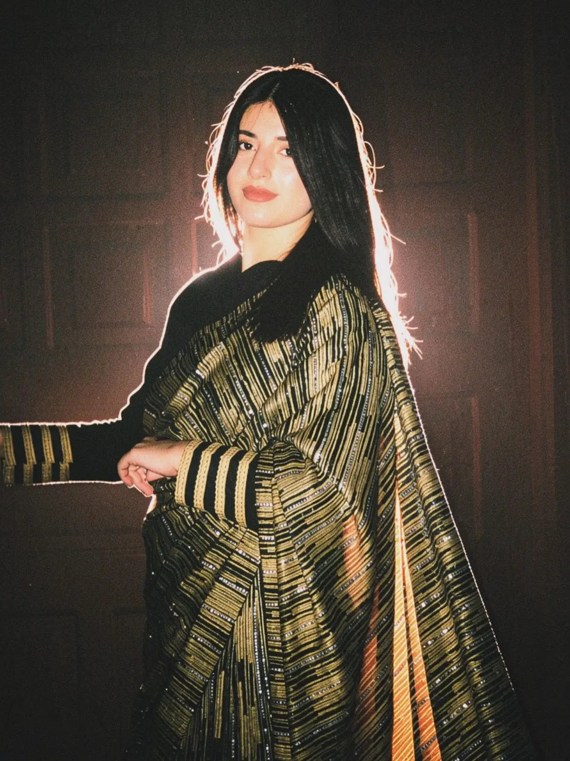 Black & Golden Saree for Women (XS–XL)