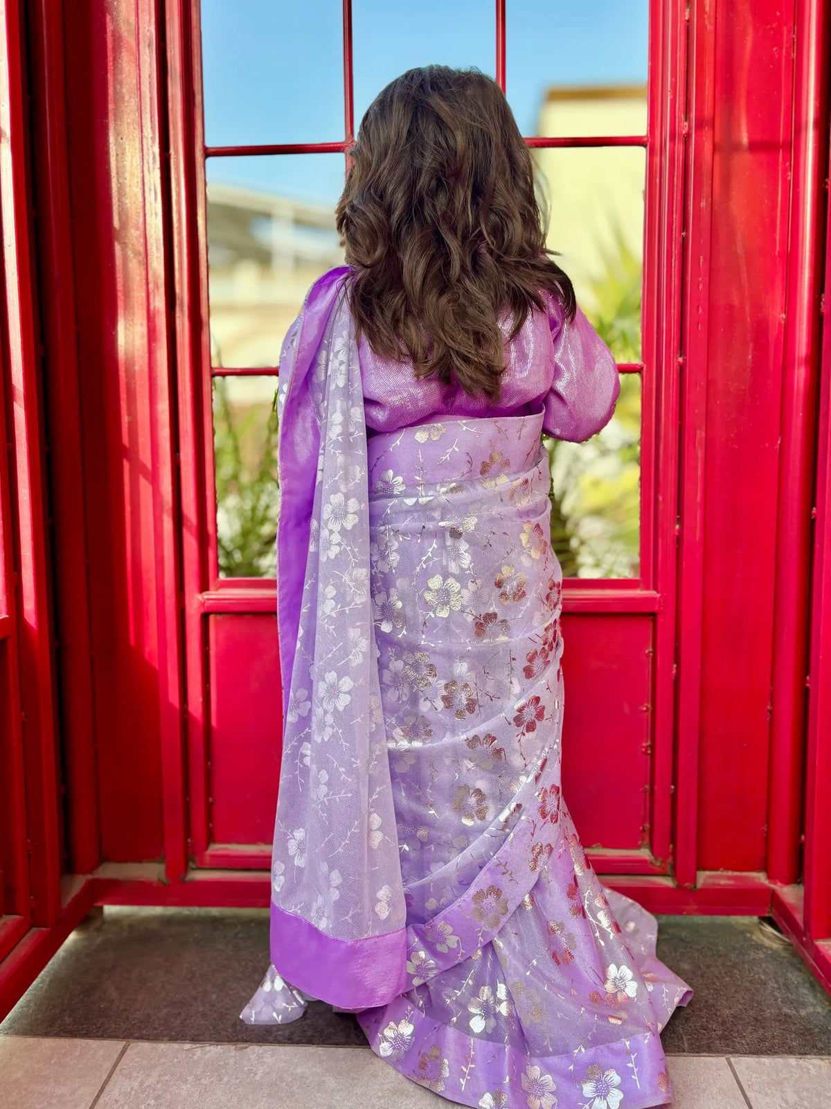 Girls Lilac Moonlight Saree