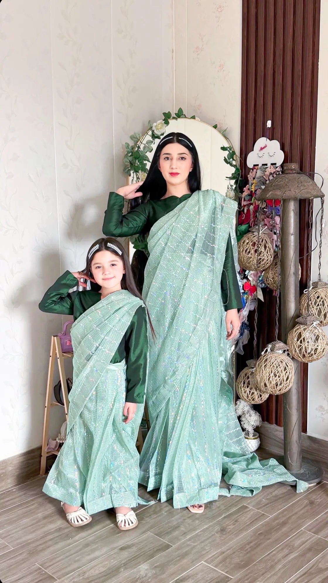 Mint Green Saree for Women (XS–XL)