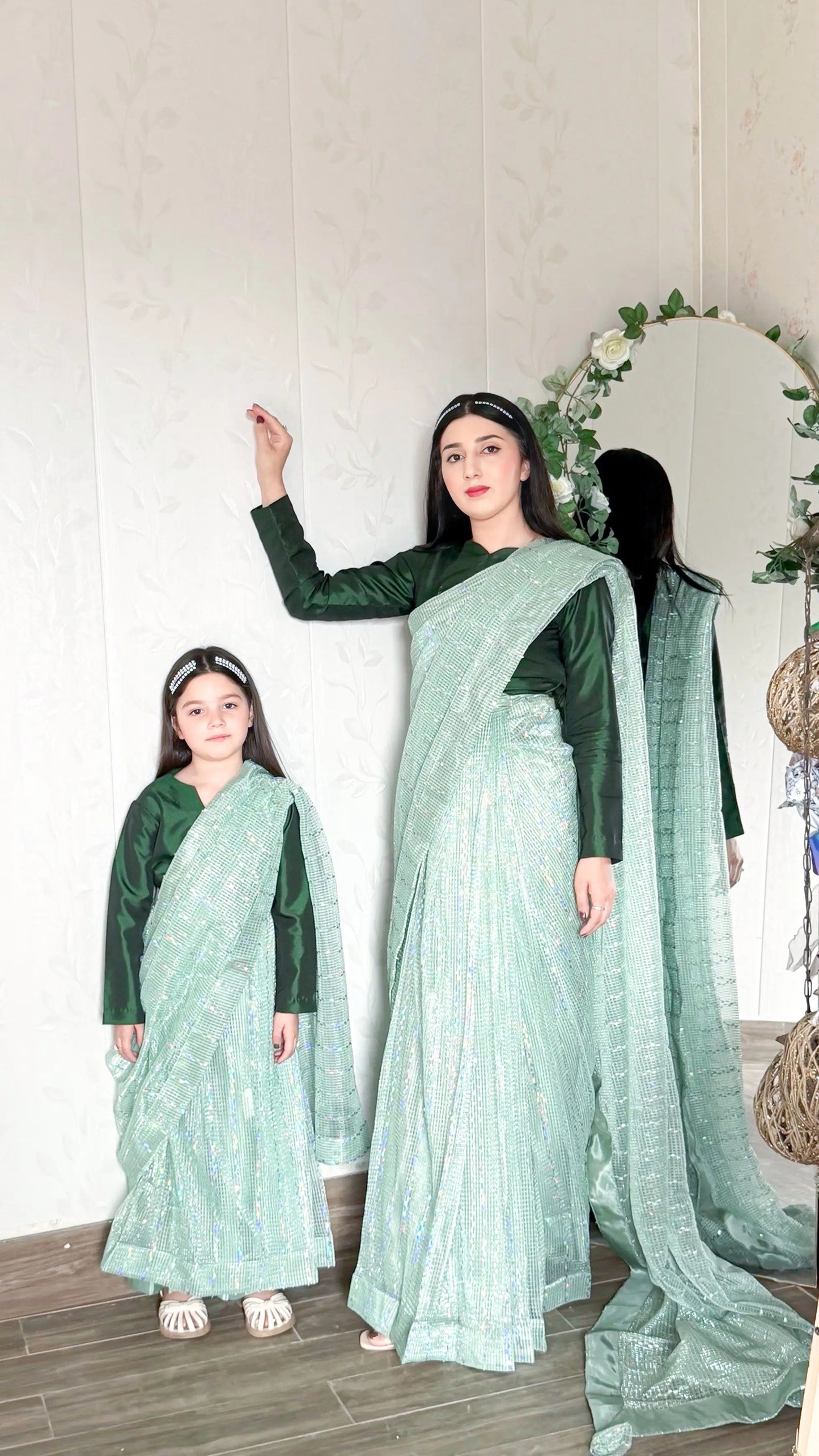 Mint Green Saree for Women (XS–XL)