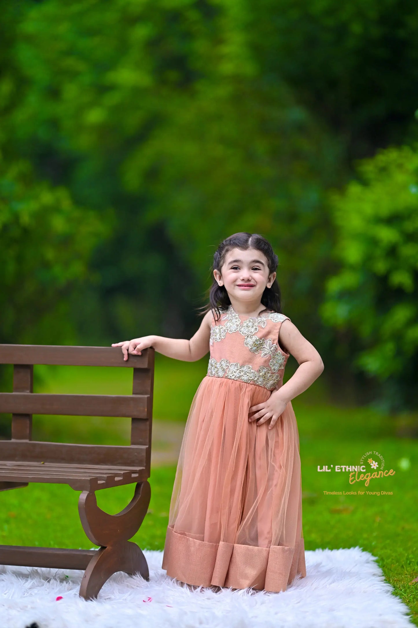 Peach Sleeveless Frock | LIOR.PK