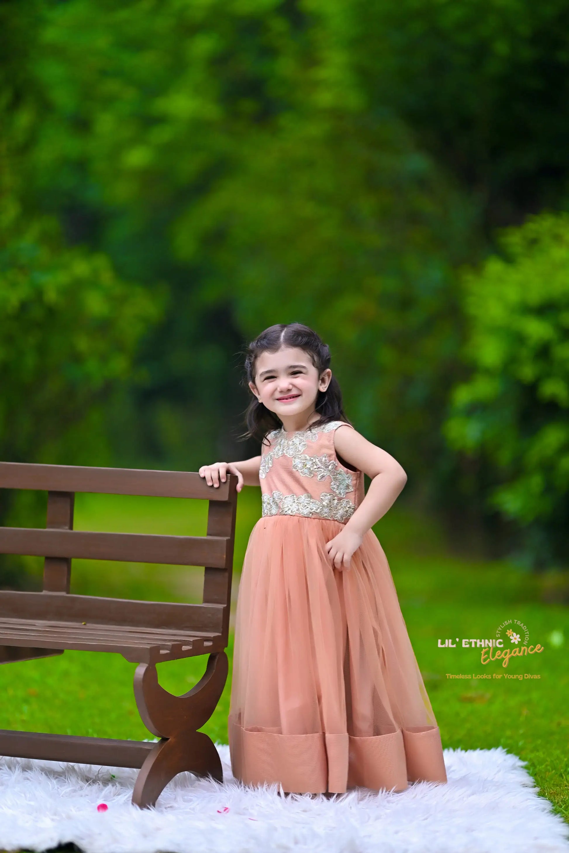 Peach Sleeveless Frock | LIOR.PK