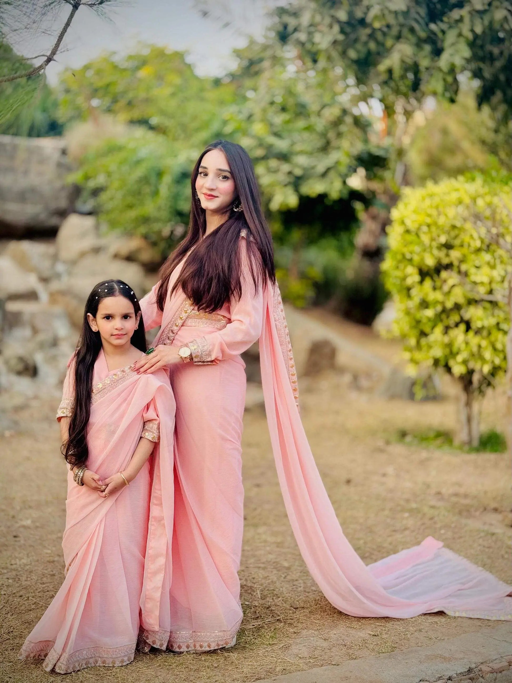 Pink Chiffon Saree | LIOR.PK