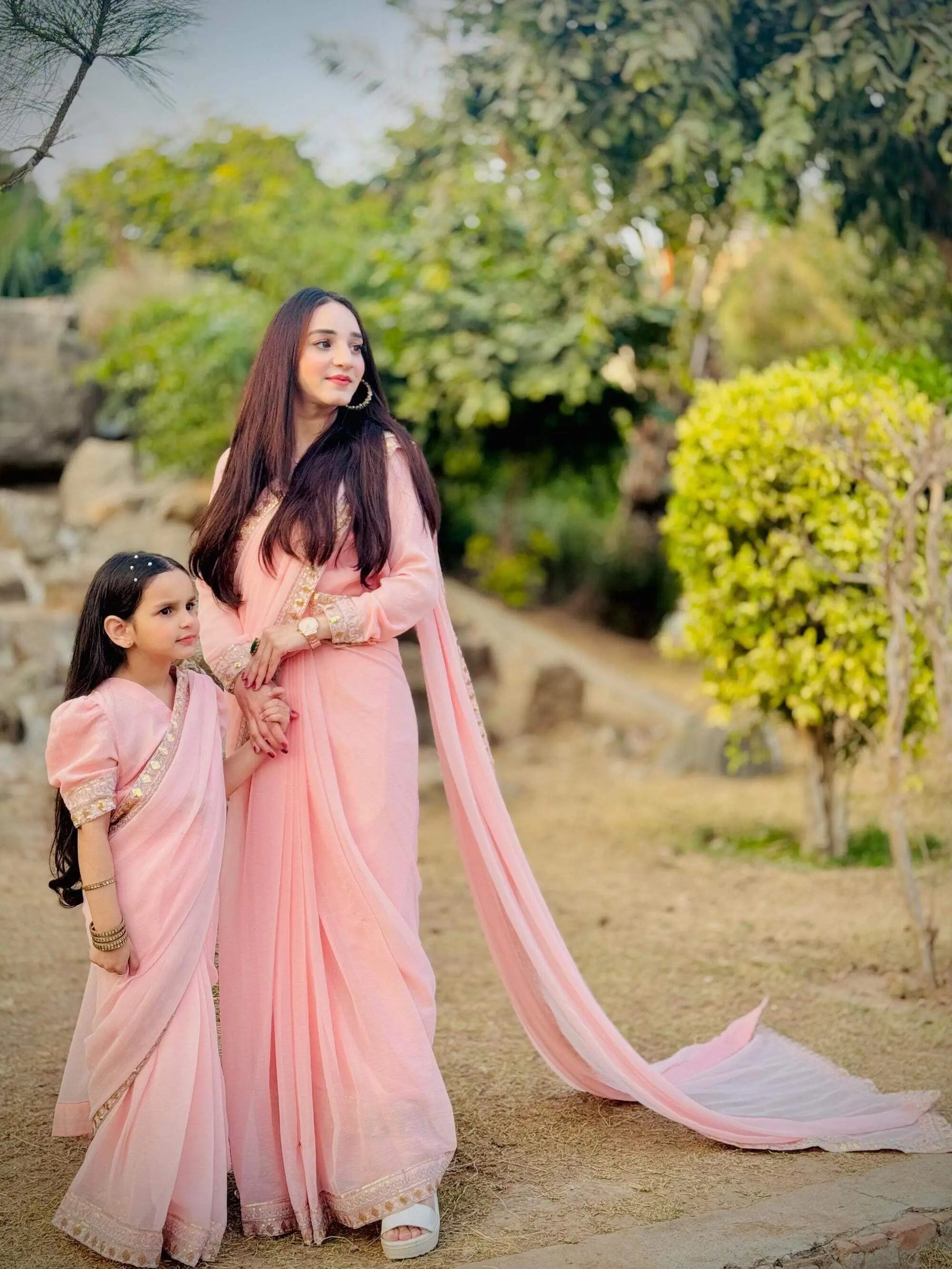 Pink Chiffon Saree | LIOR.PK