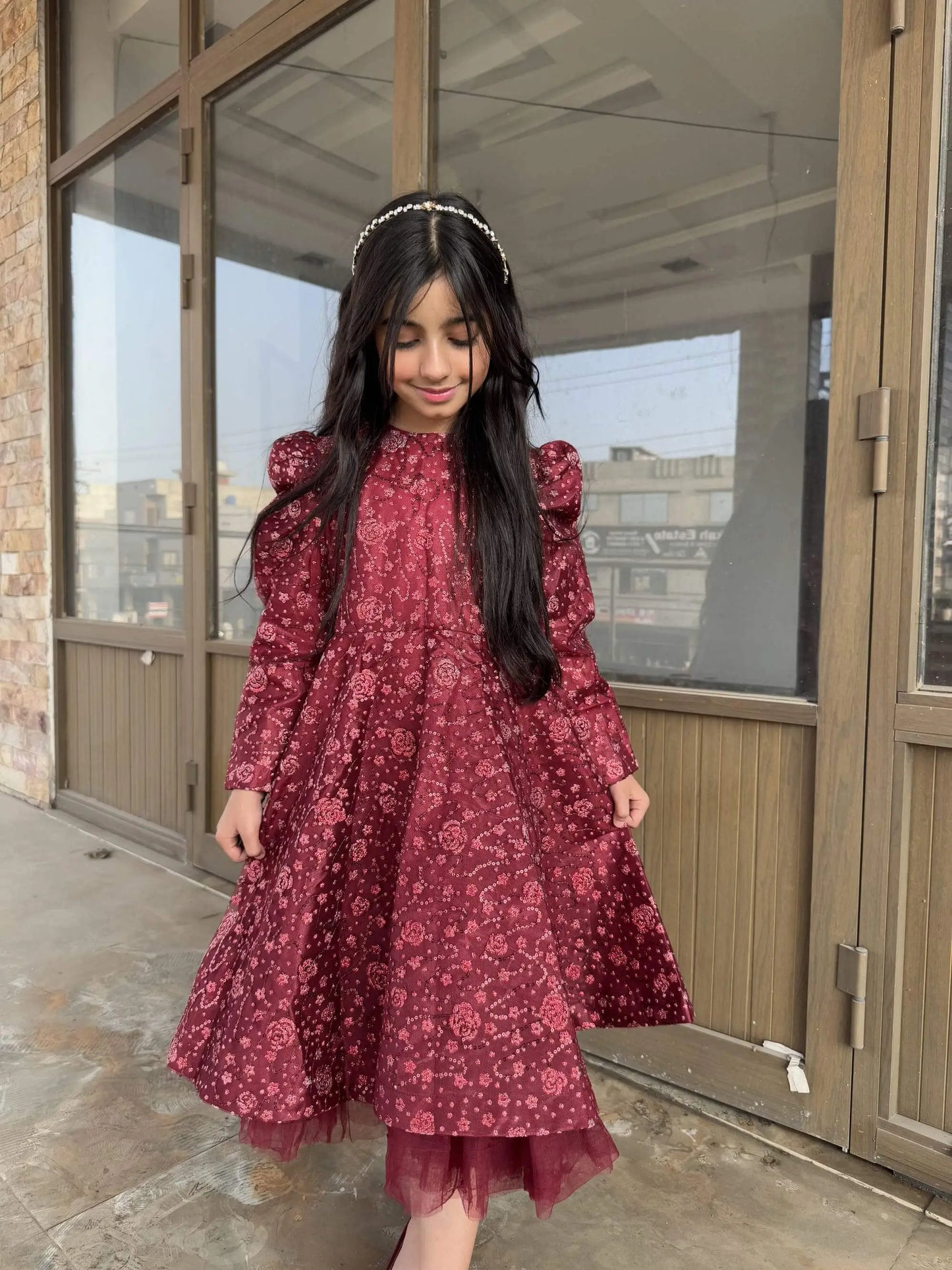 Red Embroidded Frock | LIOR.PK