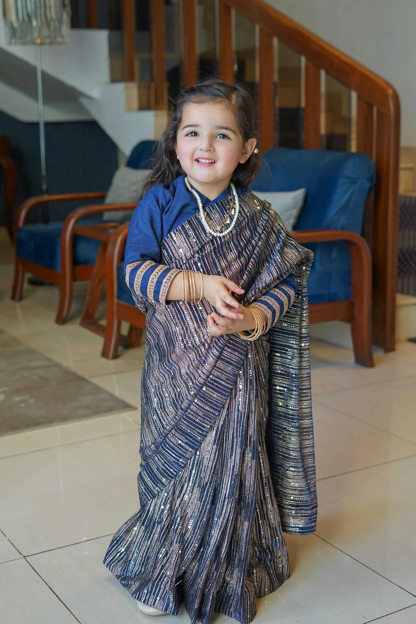 Royal Blue Saree | LIOR.PK