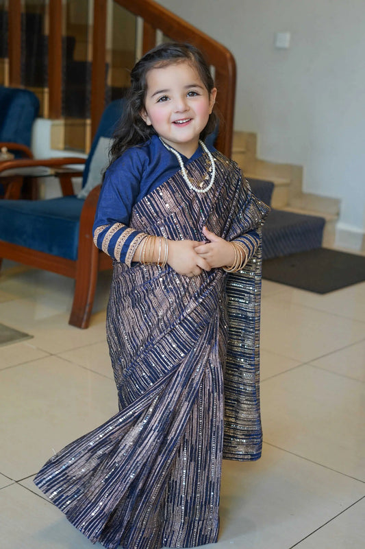 Royal Blue Saree | LIOR.PK