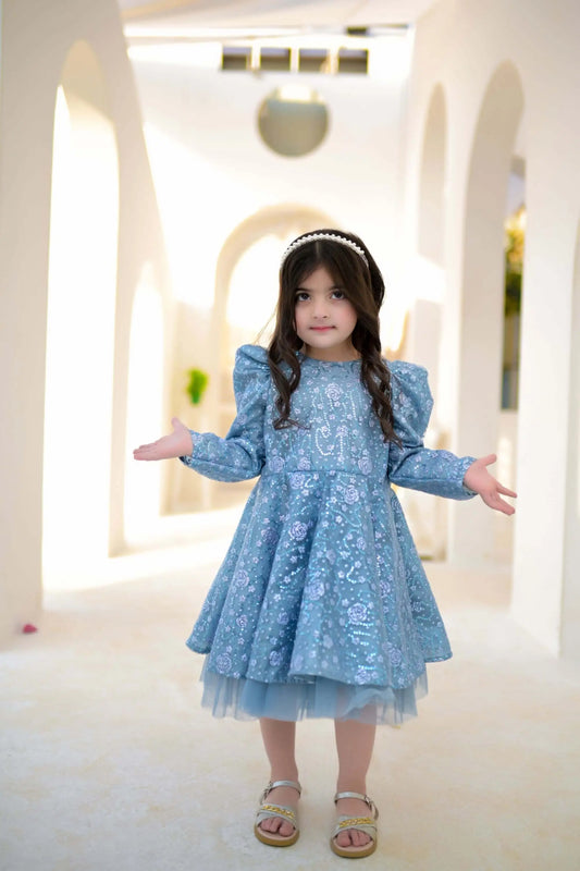 Sky Blue Frock | LIOR.PK