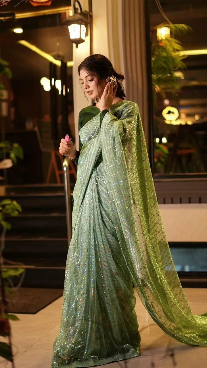 Mint Green Saree for Women (XS–XL)
