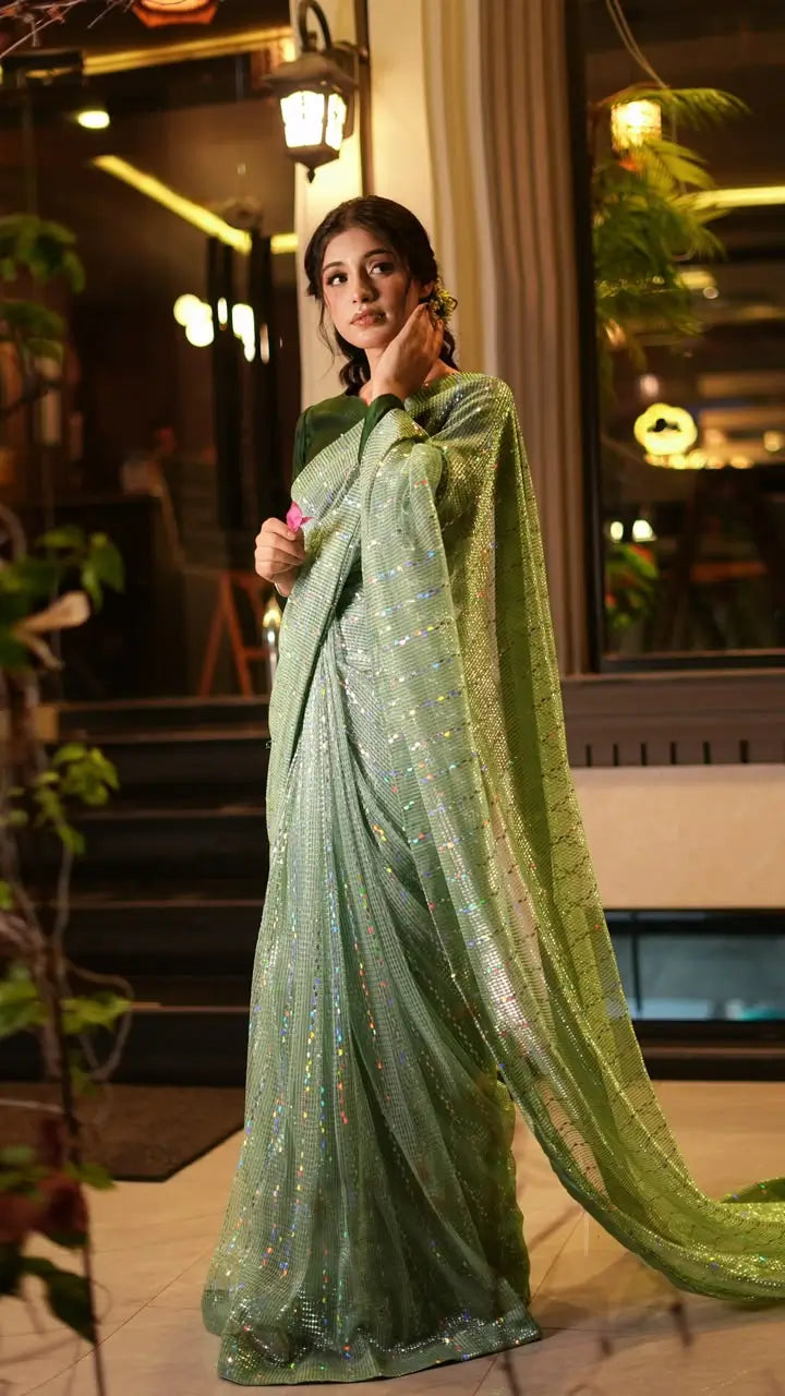 Mint Green Saree for Women (XS–XL)